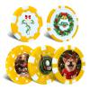 12 Grams Perfessional Customized Clay Poker Chips 30-500 PCS Personalized Casino Chips with Logo & Design 40MM Custom Casino Chips for Christmas Wedding Gifts (E, Yellow) view 1