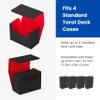 Boltquan Tarot Card Storage Box  PU Leather Deck Organizer with Red Interior & Magnetic Closure  Holds 4 Tarot Card Cases or 400+ Tarot Cards  Black Exterior  10.5  14.5  23.5 cm / 4.15.79.3in view 4