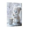 RMYRHQ Winter Kitten&Snowy Cocoa Mug Wood Jigsaw Puzzles Adult 1000piece White Cat with Blue Eyes Knit Hat Frosted Window Snowy Cup for Adults Stress Relief Winter Decor Christmas&Birthday Gifts view 1