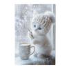 RMYRHQ Winter Kitten&Snowy Cocoa Mug Wood Jigsaw Puzzles Adult 1000piece White Cat with Blue Eyes Knit Hat Frosted Window Snowy Cup for Adults Stress Relief Winter Decor Christmas&Birthday Gifts view 3