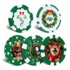 12 Grams Perfessional Customized Clay Poker Chips 30-500 PCS Personalized Casino Chips with Logo & Design 40MM Custom Casino Chips for Christmas Wedding Gifts (B, Green) view 1