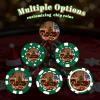 12 Grams Perfessional Customized Clay Poker Chips 30-500 PCS Personalized Casino Chips with Logo & Design 40MM Custom Casino Chips for Christmas Wedding Gifts (B, Green) view 3