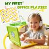 Kids Pretend Play Toys-Toddler Pretend Play Home Office Playset with Toy Laptop & Phone LCD Writing Tablet Headset & Toddlers Beverage Cup Birthday Gifts for Boys Girls Age 3-5-7 view 3
