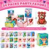 24 Pack Valentines Day Gifts for Kids Classroom, Cute Animal Stress Relief Squishy Toys in Prefilled Boxes, Valentines Classroom Exchange Party Favors Goodie Bag Stuffers view 3