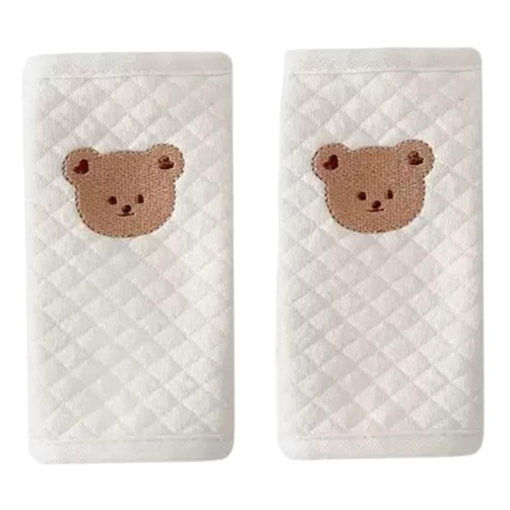 2Pcs Seatbelt Covers Cute Cartoon Bear Car Seatbelt Covers for Kids Soft Baby Car Seat Strap Pads Shoulder Pad Neck Cushion Protector