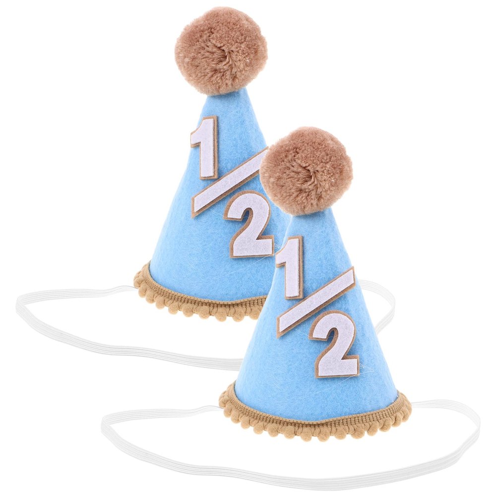2PCS Half Birthday Party Cone Hat - Bohemia Cone Hat - Baby Infant Photo Booth Props for Toddler Kids Half Birthday Celebrations Cake Smash Decorations