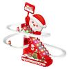 Christmas Climbing Stair Tracks Slides Toys with Music & Lights, Electric Santa Snowman Roller Coaster Toy, Slide Climbing Toys for Girls, Early Learning Activity view 1