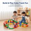 Electric Train Set for Flexible Race Tracks for Kids,Building Toy Train Track Gravity-Defying 3D Embedded Layouts & Motorized Levitation, USB Charging, STEM Learning Gift (81 PCS) view 3