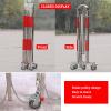 OREKPOT Folding Security Gate, Stainless Steel Accordion Security Fence, Flexible Expanding Rolling Barricade, Garage Parking Mobile Scissor Door with CastersSilver 3.6x26.2in/1.1x8m view 4