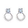 4.5 * 3.5cm Bohemian Geometric Pearl Earrings For Women,blue,4.5 * 3.5cm view 1