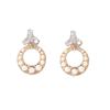 2.8 * 1.7cm Hollow Out Circle Inlaid With Pearls, Retro Geometric Alloy Earrings For Women,golden,2.8 * 1.7cm view 1