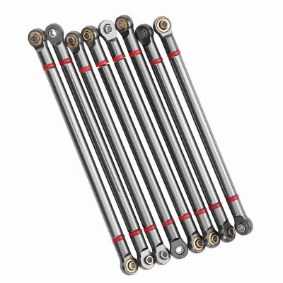 Aumotop Solid Aluminium Alloy Link Rod Kit for SCX10 1/10 Scale RC Crawler Car,Upgrade Metal Accessories,Superior Material,Durable and Ecofriendly,for RC Enthusiasts (Blue Black)