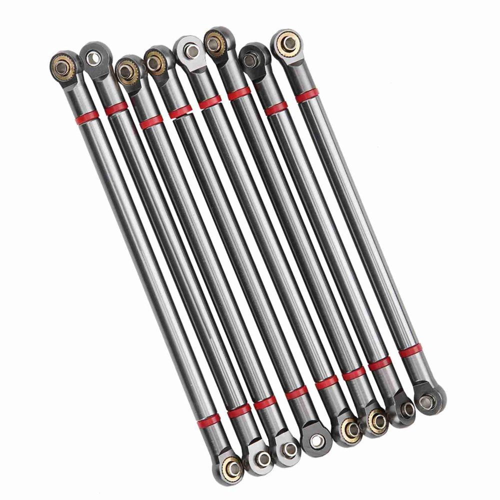 Aumotop Solid Aluminium Alloy Link Rod Kit for SCX10 1/10 Scale RC Crawler Car,Upgrade Metal Accessories,Superior Material,Durable and Ecofriendly,for RC Enthusiasts (Blue Black)
