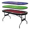 8 Player Poker Table with 2 Interchangeable Game mats, Texas Holdem and Blackjack, Collapsible Casino Table with Padded Rails and XXL Cup Holders for Wine and Whiskey Glasses, (71 in) - Burgundy view 1