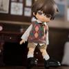 1/12 Scale Student Sweatshirt Suit School Cardigan Set Uniform Outfit Clothing for 6-inches Action Figure, Including Beret & Long-Sleeved Shirt & Tie & Waistcoat & Shorts (Green-Coffee, Male) view 4