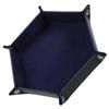 Abaodam Foldable PU Dice Tray with Velvet Lining Portable Dice Holder and Storage Box for Tabletop Games Party Supply Organizer and Elegant Blue Foldable Tray view 1