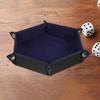 Abaodam Foldable PU Dice Tray with Velvet Lining Portable Dice Holder and Storage Box for Tabletop Games Party Supply Organizer and Elegant Blue Foldable Tray view 3