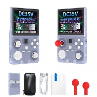 DC35V Retro Handheld Game Console, Video Game Console with 64G Built-in 18000+ Games, 4000mAh Rechargeable, Support 30+ Simulators, Linux System, 3.5 Inch IPS Screen Portable Pocket (64G Blue)