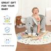 Kids Ride-On Rocking Horse Toy with Lullaby Song, Toddler Rocking Chair, Wooden Soft Plush Ride-on with Hand Puppets and Safety Belt, Interactive Toy for Children 1-3 Years, CPC Certified (Grey) view 4