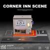 kivmcds 1/64 Hot Die Cast Wheel Display Case,Car Model Display Stand for Matchbox Cars,Miniature Parking Lot with Lighting (Japanese Pub) view 4