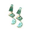5.9 * 2cm Bohemian Geometric Multi-Layer Enamel Fruit Cup Earrings,green,5.9 * 2cm view 1