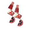 5.9 * 2cm Bohemian Geometric Multi-Layer Enamel Fruit Cup Earrings,green,5.9 * 2cm view 2