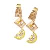5.9 * 2cm Bohemian Geometric Multi-Layer Enamel Fruit Cup Earrings,green,5.9 * 2cm view 3