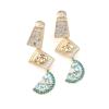5.9 * 2cm Bohemian Geometric Multi-Layer Enamel Fruit Cup Earrings,green,5.9 * 2cm view 4