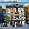 AsmrCap City Police Station Building Set for Boys, Police Station Toy with Police Car, Four-Floor Police Station with Office, Interrogation Room, Rooftop Radar, Coffee Shop, 2066PCS view 2