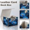 Gmeyutqy Card Game Storage Box Magnetic Deck Box for MTG Commander Holds 110+ Single Sleeved Cards Premium Card Deck Case for TCG CCG Trading Cards, Blue Floral Dream Castle view 4