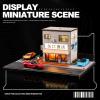 kivmcds 1/64 Hot Die Cast Wheel Display Case,Car Model Display Stand for Matchbox Cars,Miniature Parking Lot with Lighting (Bookstore Scene) view 3