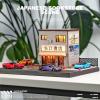 kivmcds 1/64 Hot Die Cast Wheel Display Case,Car Model Display Stand for Matchbox Cars,Miniature Parking Lot with Lighting (Bookstore Scene) view 4