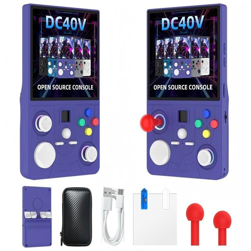 DC40V Retro Handheld Game Console, Video Game Console with 64G Built-in 18000+ Games, 4000mAh Rechargeable, Support 30+ Simulators, Linux System, 4 Inch IPS Screen Portable Pocket (64G Indigo)