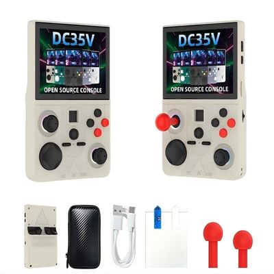 DC35V Retro Handheld Game Console, Video Game Console with 64G Built-in 18000+ Games, 4000mAh Rechargeable, Support 30+ Simulators, Linux System, 3.5 Inch IPS Screen Portable Pocket (64G Gray)