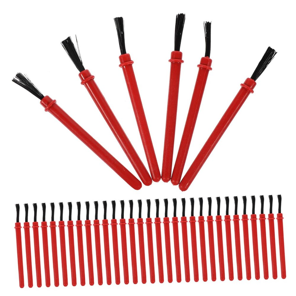 Abaodam 50Pcs Miniature Paint Brushes Set for Small Watercolor Craft Brushes with Red Handles Bulk Painting Set for Classroom and Group Art Activities