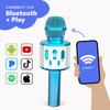 NiceGo Wireless Bluetooth Karaoke Microphone for Kids, 5-in-1 Portable Handheld Karaoke Mic Speaker Player Recorder with Adjustable Remix for Kids Girls Boys Teens Birthday (Blue) view 3