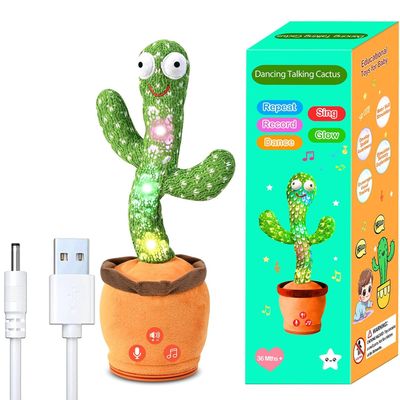 TWORIVER Rechargeable Dancing Talking Cactus Toy for Baby Toddler, Boys Girls Gifts Singing Mimicking Toys Recording Repeating What You Say with 120 English Songs