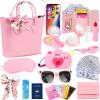 HUUIDY Play Purse for Little Girls, Toddler Travel Purse with Accessories, Pretend Play Toys Including Handbag, Camera, Phone, Wallet, Fake Makeup, Birthday Christmas Gifts for Girls Ages 3+ view 1