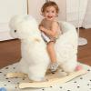Baby Rocking Horse, Toddler Rocking Toy with Lullaby Song, Moose Wooden Horse with Hand Puppets & Safety Belt for Baby Boys Girls Nursery/Child Christmas Birthday Gift (White) view 1