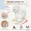 Baby Rocking Horse, Toddler Rocking Toy with Lullaby Song, Moose Wooden Horse with Hand Puppets & Safety Belt for Baby Boys Girls Nursery/Child Christmas Birthday Gift (White) view 3
