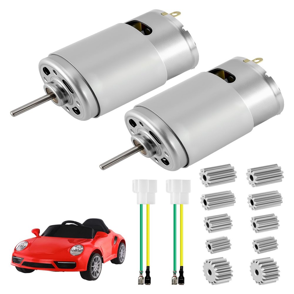 2Pcs RS550 DC Motor Drive Engine 12V 40000RPM 18V High Speed Brushed Fast Electric Motor with Metal Gear Accessories for Power Wheel Upgrade, Kids Ride-On Car, DIY Projects Replacement Parts