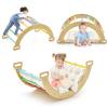 INFANS Wooden Arch Climber Rocker with Soft Cushion, 4 in 1 Montessori Climbing Ladder Toys for Toddlers, Waldorf Indoor Baby Children Ladder Gym Learning Playset Gift for Kids Boys Girls view 1