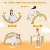 INFANS Wooden Arch Climber Rocker with Soft Cushion, 4 in 1 Montessori Climbing Ladder Toys for Toddlers, Waldorf Indoor Baby Children Ladder Gym Learning Playset Gift for Kids Boys Girls view 3