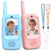 Video Walkie Talkies for Kids, Handheld 2 Pack Rechargeable Kids Walkies Talkies, Indoor Outdoor Toys for Camping, Travel, Hiking, Christmas Birthday Gifts for Boys Girls Ages 3-12 (Blue/Pink) view 1