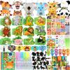 156Pcs Jungle Safari Party Favors for Kids, Zoo Animals Birthday Party Decorations Supplies Kit for Wild One Baby Shower, Goodie Bags Fillers , Classroom Prizes, Wild Animals Themed Party Supplies view 1