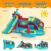 Inflatable Bounce House with Double Slide, 10 in 1 Large Bounce Castle with 750W Blower, Jumping, Splash Pool, Climbing Wall, Toy Stand, Water Cannon, Basketball, Tunnel, Outdoor, Indoor, Blue view 4