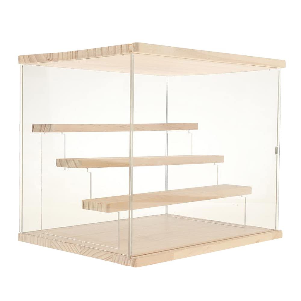 4-Tier Clear Display Case for Figures, 11.8x9.4x10.2 Inch Collectible Showcase with Stepped Shelves, Acrylic Storage Organizers Box Showcase Cabinet for Model Toys