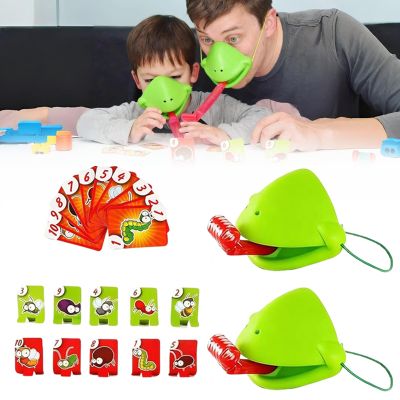 Chameleon Tongue Shooting Game, Frog Tongue Game, Interactive Frog Mask Games, Quick Reflexes and Precision Skill Challenge, Fun and Engaging Family Board Games (2 PCS)