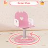 IdeaKey Pretend Hair Salon Station with Barber Chair Toddler Vanity Table Chair Set with Mirror and Wooden Play Set Makeup Dressing Vanity Table with Storage Shelf view 2