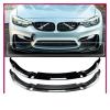 3PCS Car Front Bumper Lip Spoiler Splitter Diffuser Cover Guard Body Kits Compatible for BMW M3 F80 M4 F82 F83 2015-2020 Tuning(Carbon Fiber Look) view 2